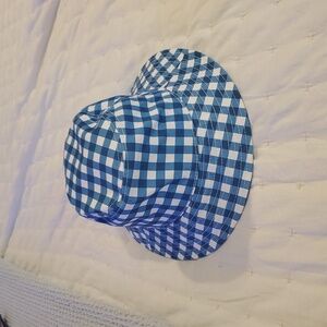 J.CREW FACTORY Printed Blue Plaid Sun Hat